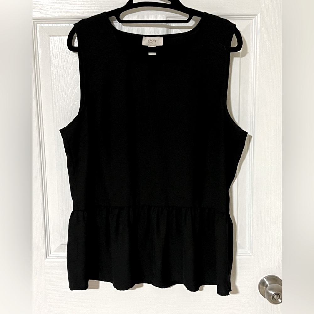 Black peplum tank top from Loft